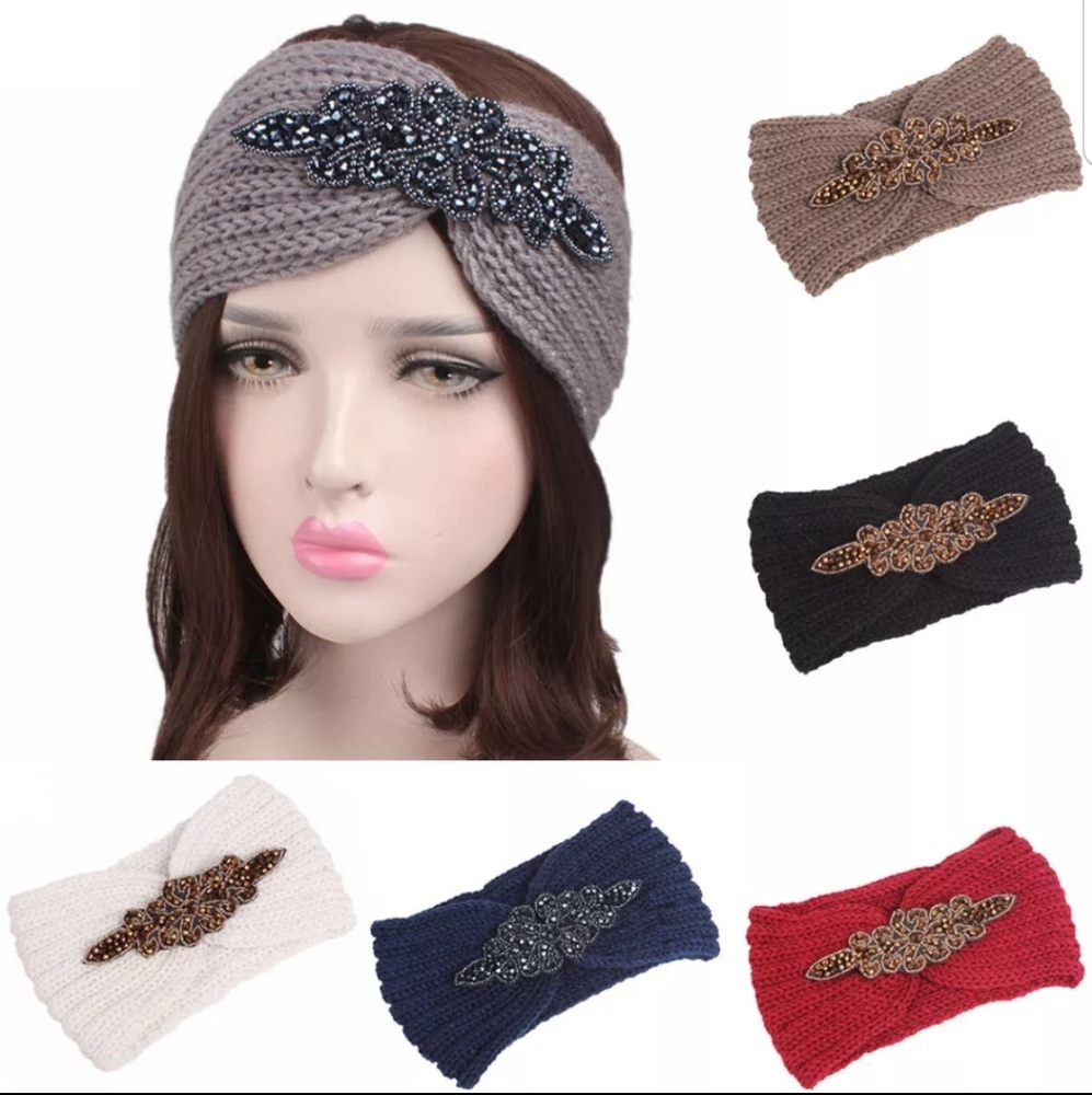 Knitted Headband Girl Warm Crochet Turban Elastic